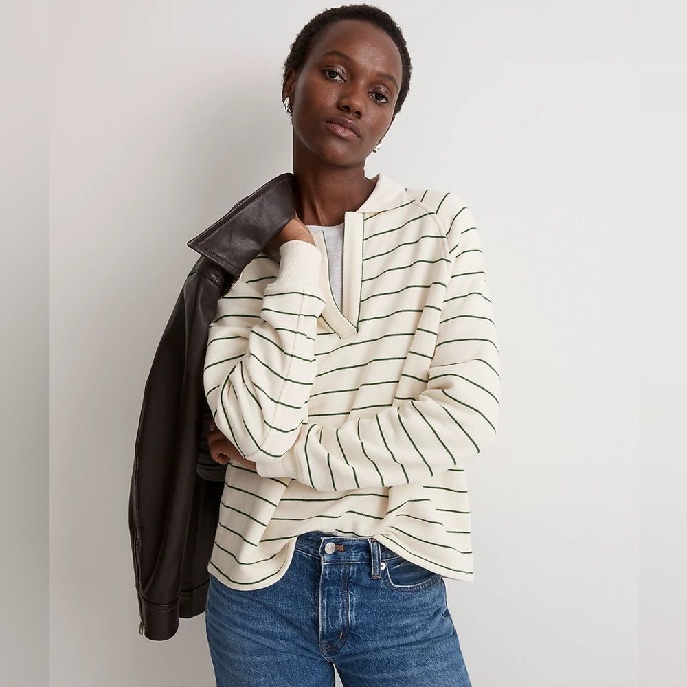 NWT Madewell Betterterry Polo Sweatshirt no074 M size M